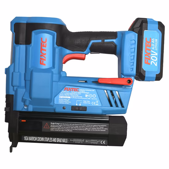 Fixtec 100nails/Staples Per Minute 18 Gauge 2 Inch 20V Cordless Air Nailer Stapler Brad Nailer